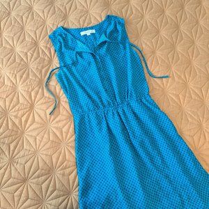 Loft Mini Starburst Print Tie Neck Dress